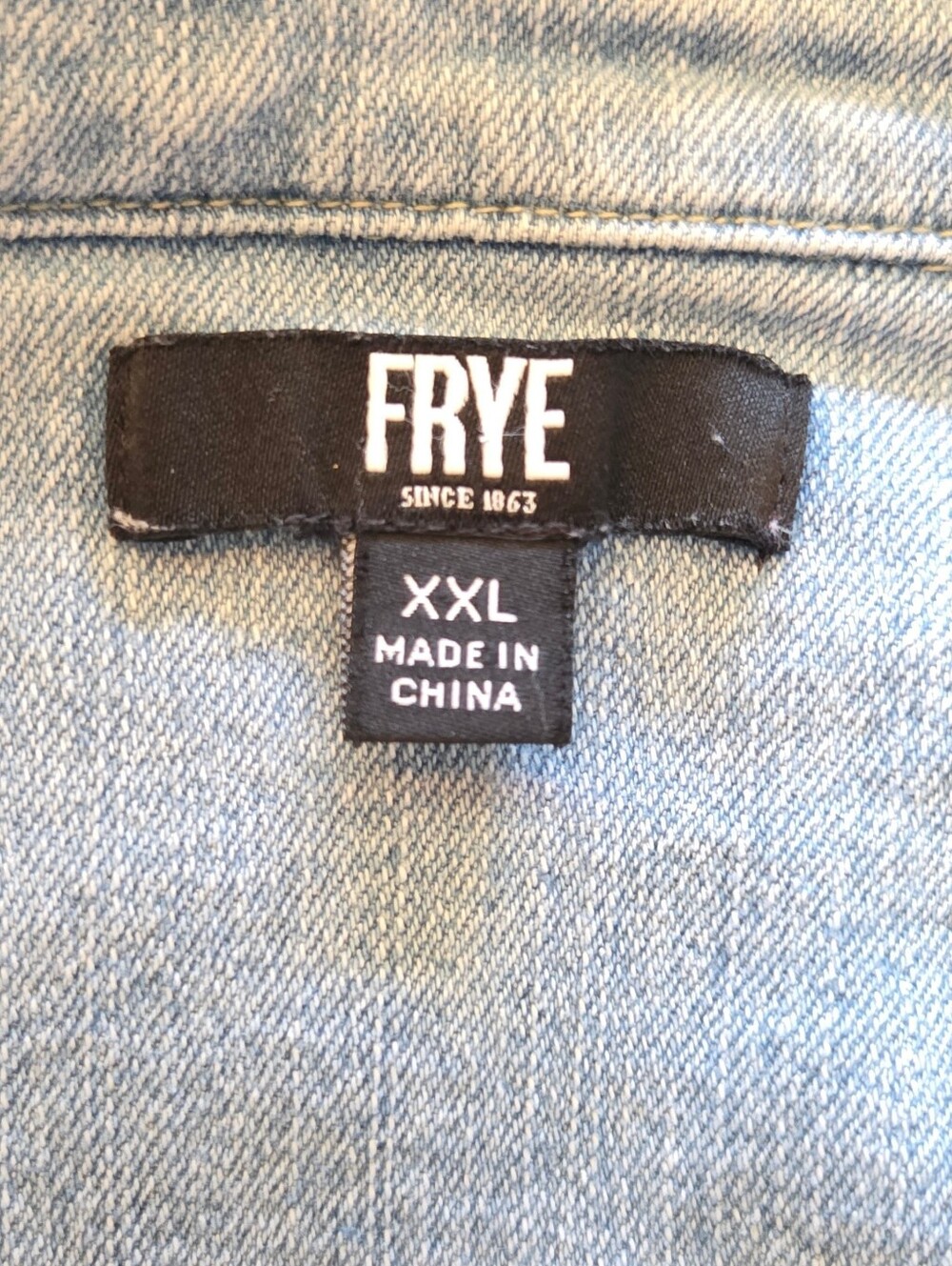 Men's FRYE Light Blue Denim Jacket - Men's XXL - Picture 4 of 6